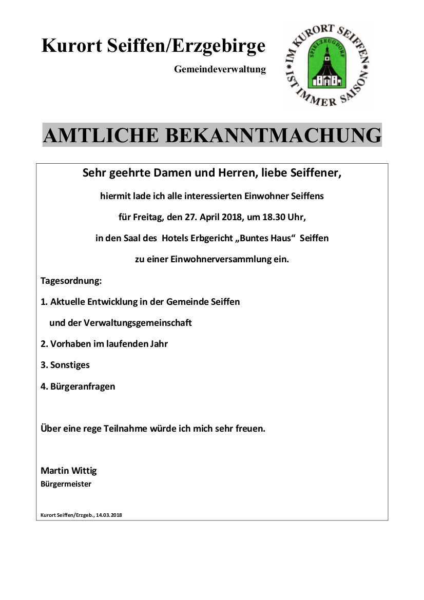 Einwohnerversammlung am 27. April 2018 3