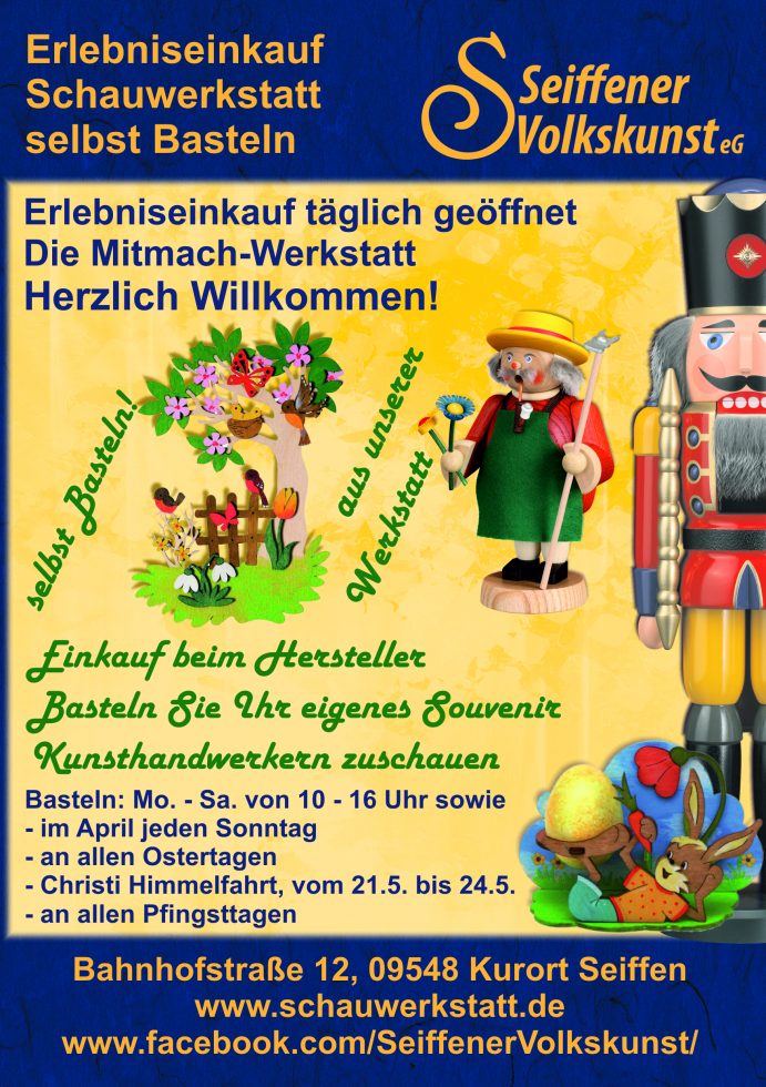 Spielzeugdorf Kurort Seiffen 23 Basteln eines original Seiffener Souvenirs @ Schauwerkstatt | Kurort Seiffen/Erzgeb. | Sachsen | Deutschland