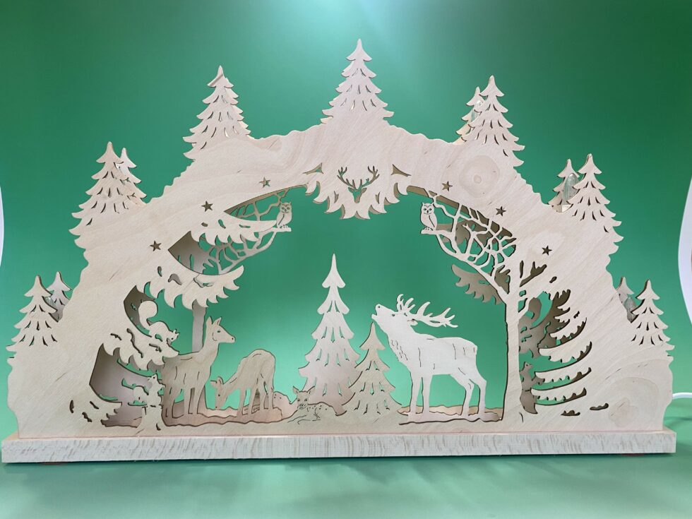 Schwibbogen mit Waldmotiv 1 Schwibbogen mit Waldmotiv 1