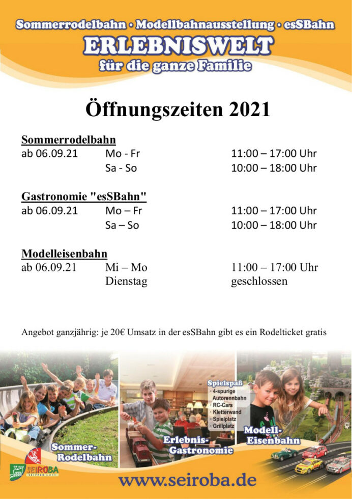 Öffnungszeiten Sommerrodelbahn 1 Öffnungszeiten Sommerrodelbahn 1
