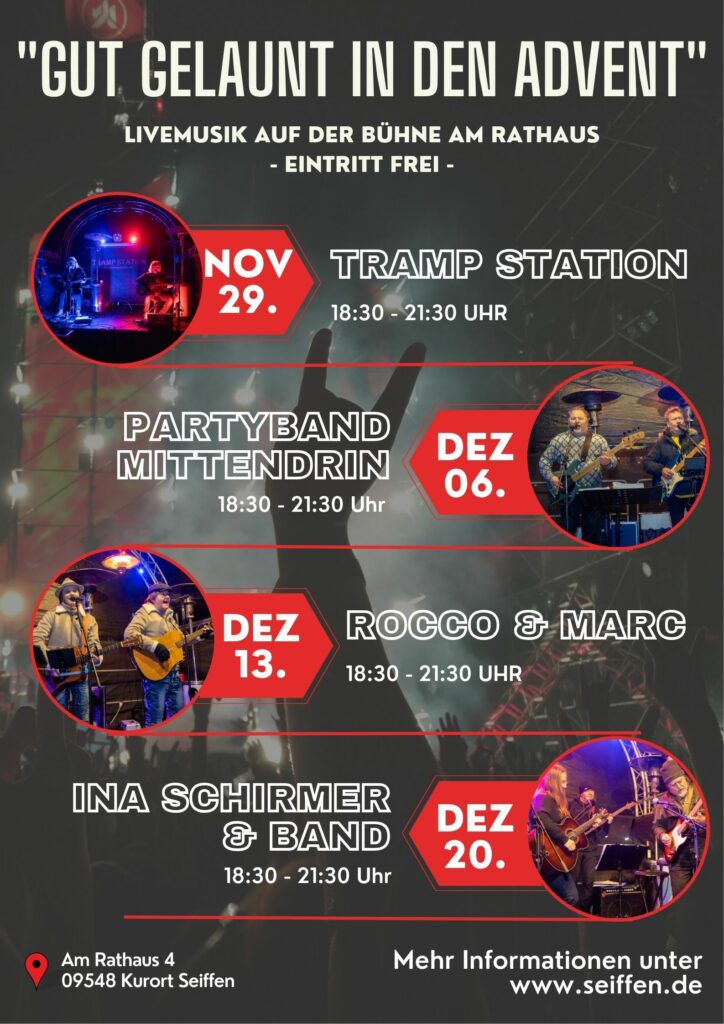 Gut gelaunt in den 4. Advent mit Ina Schirmer und Band am 20.Dezember 2025 2 Gut gelaunt in den 4. Advent mit Ina Schirmer und Band am 20.Dezember 2025 2