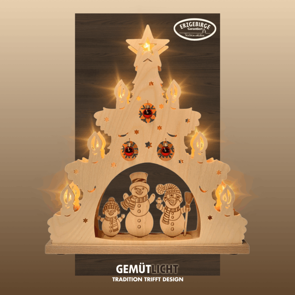 Lichterspitze 7 flg. Schneemannfamilie mit roten Kugeln 1 Lichterspitze 7 flg. Schneemannfamilie mit roten Kugeln 1