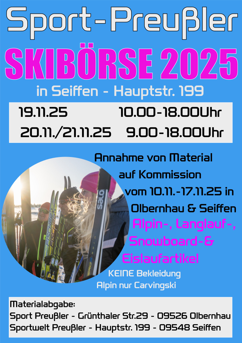 Skibörse in der Sportwelt Preußler 19 Skibörse in der Sportwelt Preußler 19
