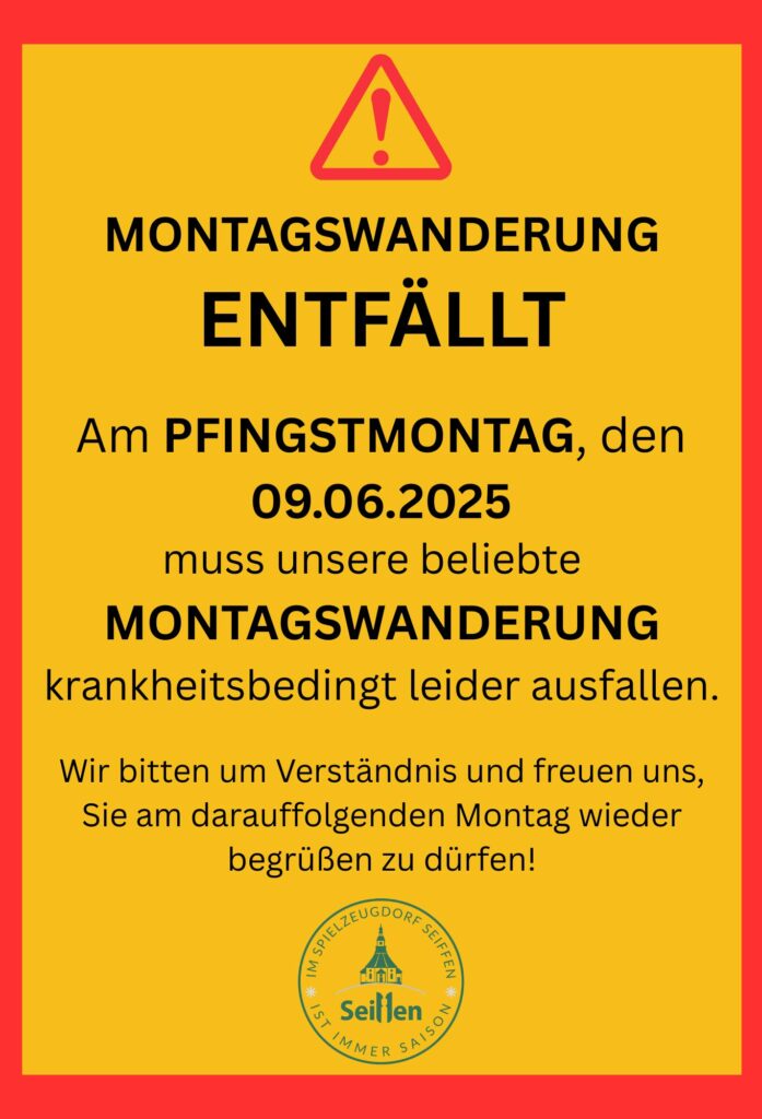 ENTFÄLLT am 09.06.2025 Jeden Montag Wanderung 2 ENTFÄLLT am 09.06.2025 Jeden Montag Wanderung 2