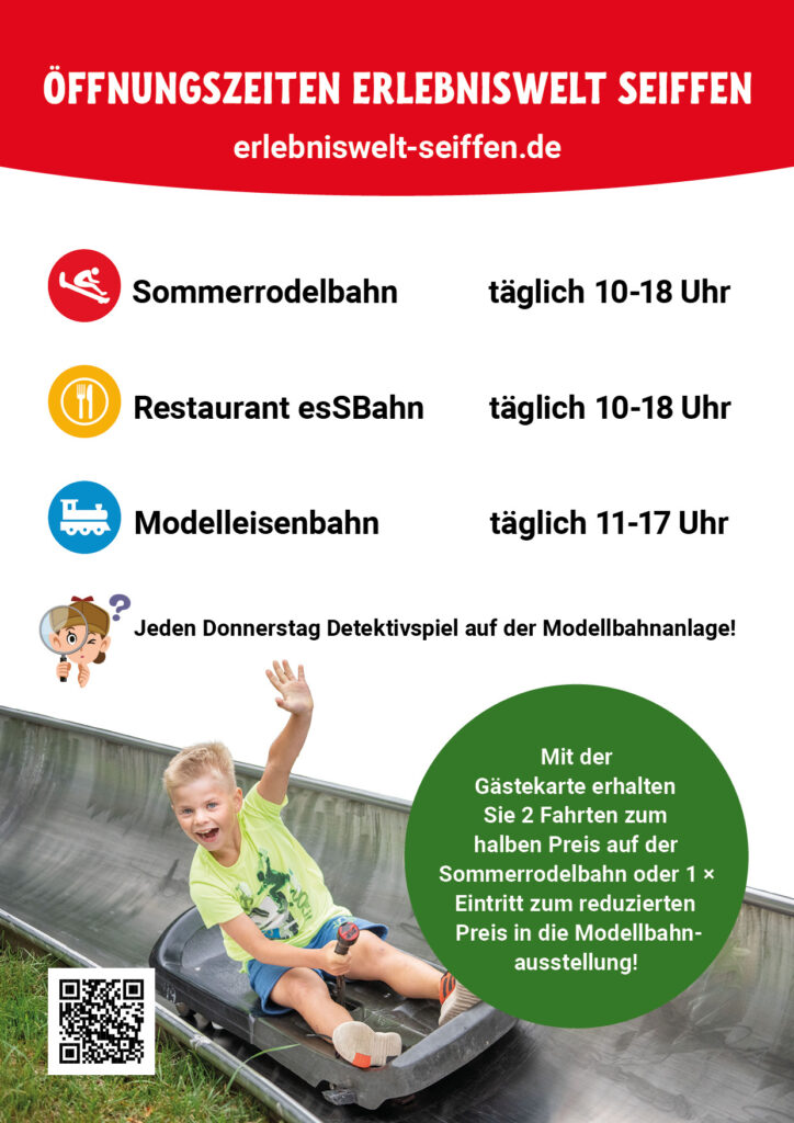 Öffnungszeiten Rodelbahn und Modellbahnausstellung 1