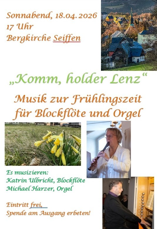 Kleine Musik zur Frühlingszeit in der Bergkirche 18.April 2026 1 Kleine Musik zur Frühlingszeit in der Bergkirche 18.April 2026 1