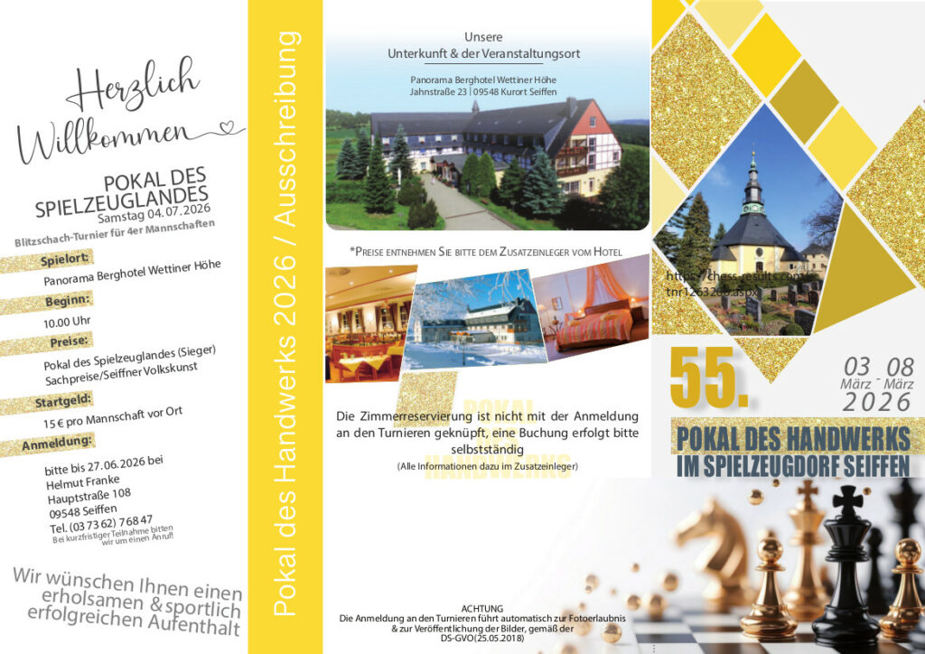 Schachturnier Pokal des Handwerks ab 03. März 2026 2 Schachturnier Pokal des Handwerks ab 03. März 2026 2