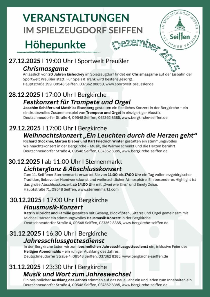 Veranstaltungen im Spielzeugdorf für Dezember 5 Veranstaltungen im Spielzeugdorf für Dezember 5