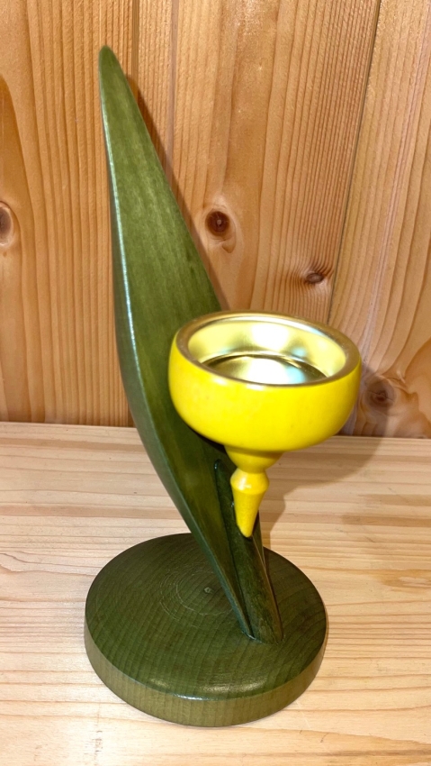 Teelichtleuchter, gelb 1