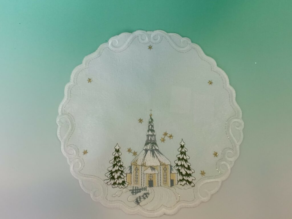 Deckchen Bergkirche rund 23 cm 1