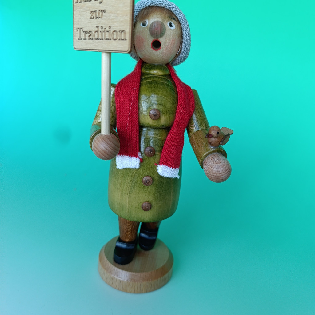 Räuchermann mit Schild 1 Räuchermann mit Schild 1