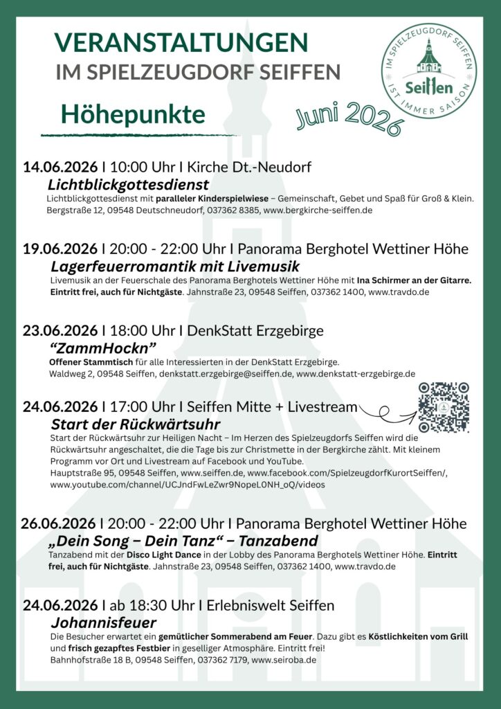 Veranstaltungen im Spielzeugdorf für Juni 3