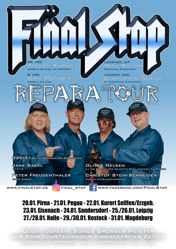 Konzert der Band"Final Stap":"Reparatour 2027" am 22.Januar 2027 1