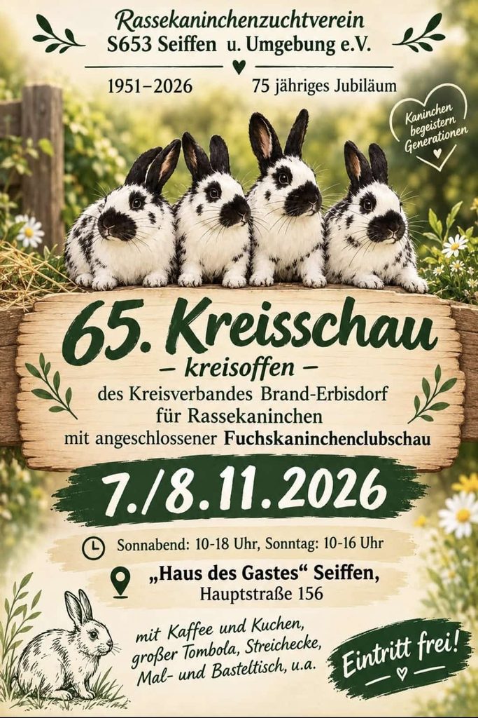 Rassekaninchen 65. Kreisschau 7.-8.November 2026 1